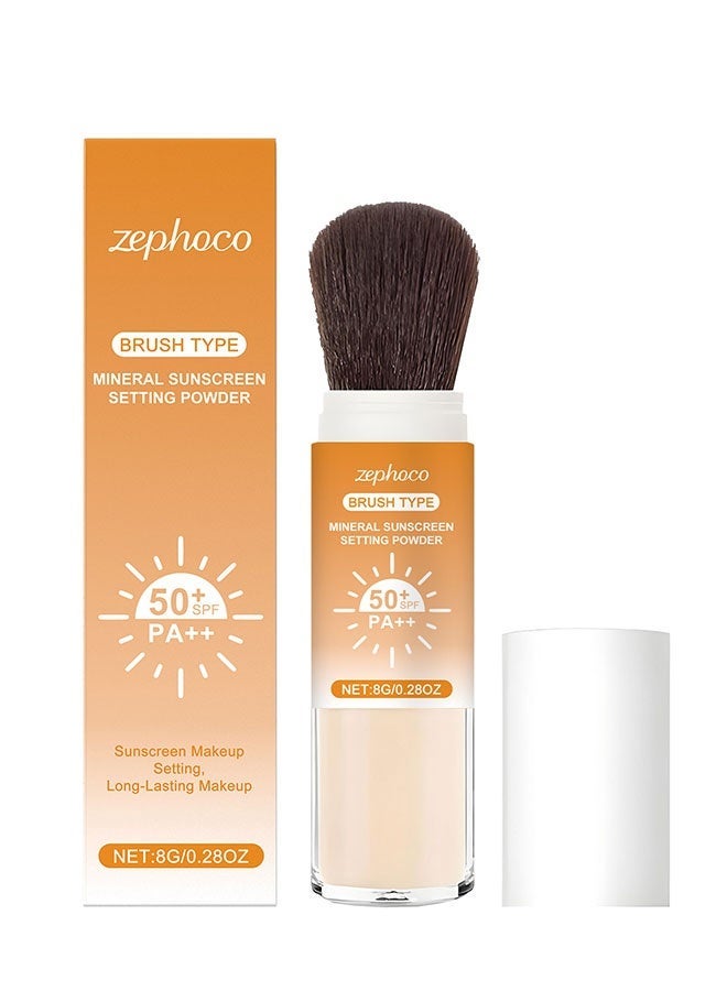 zephoco Mineral Sunscreen Setting Powder,Long Lasting Oil Control,Natural Matte Finish,Ranslucent, Even Skin Tone, Non Sticky, For Face Scalp & Hair - Image 2